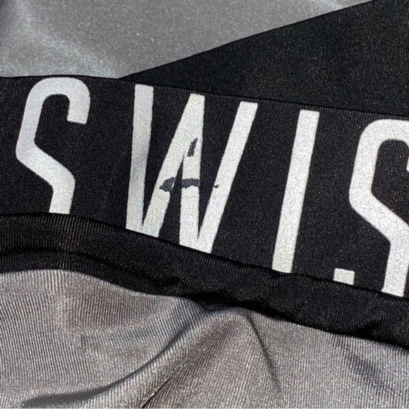 BDTK Train For Pleasure Size XS Gray Silver Drawstring Logo Waistband Leggings - Picture 6 of 7